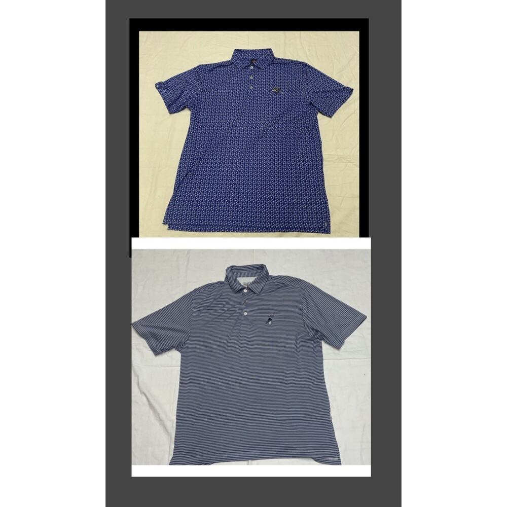Lot of 2 Donald Ross Sport golf Polo Shirt Straight Down Men’s L Skulls Printing